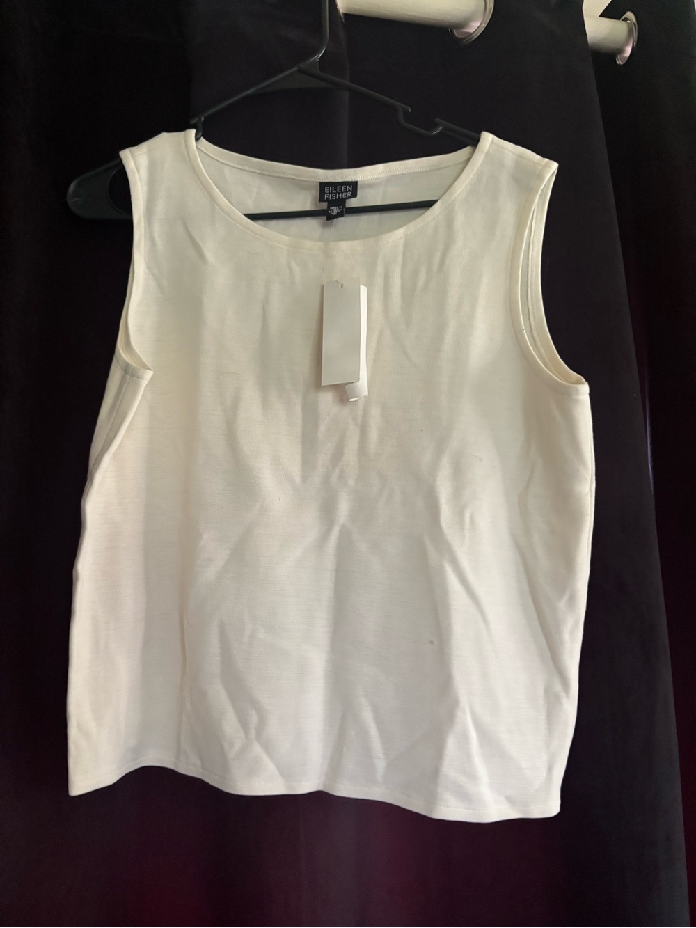 Eileen Fisher Cream Sleeveless Crewneck Tank